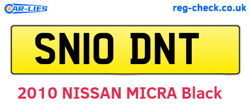 SN10DNT are the vehicle registration plates.