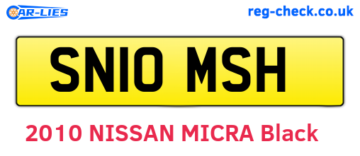 SN10MSH are the vehicle registration plates.