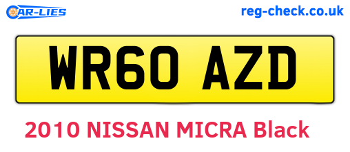 WR60AZD are the vehicle registration plates.
