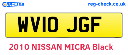WV10JGF are the vehicle registration plates.
