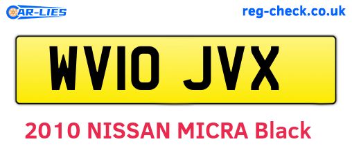 WV10JVX are the vehicle registration plates.