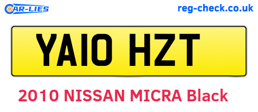 YA10HZT are the vehicle registration plates.