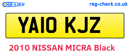 YA10KJZ are the vehicle registration plates.
