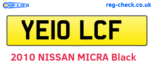 YE10LCF are the vehicle registration plates.