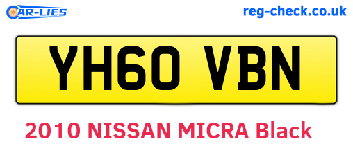 YH60VBN are the vehicle registration plates.
