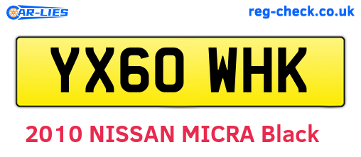 YX60WHK are the vehicle registration plates.