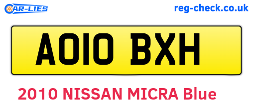 AO10BXH are the vehicle registration plates.