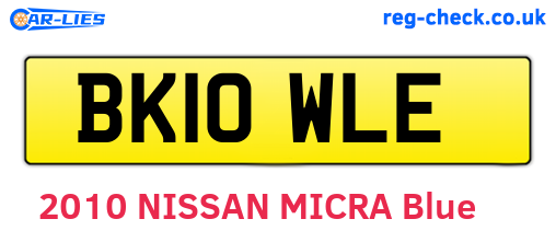 BK10WLE are the vehicle registration plates.