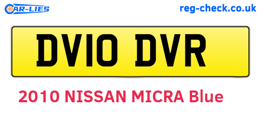 DV10DVR are the vehicle registration plates.