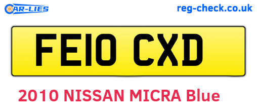 FE10CXD are the vehicle registration plates.