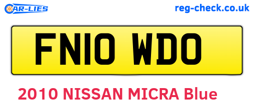 FN10WDO are the vehicle registration plates.