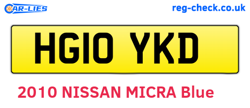 HG10YKD are the vehicle registration plates.