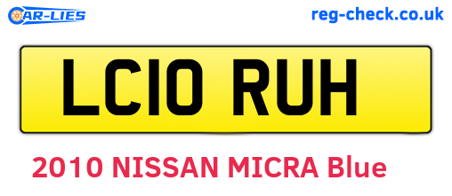 LC10RUH are the vehicle registration plates.