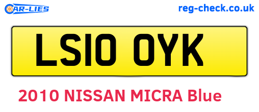 LS10OYK are the vehicle registration plates.