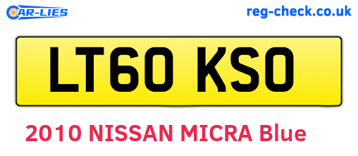 LT60KSO are the vehicle registration plates.