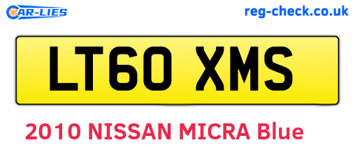 LT60XMS are the vehicle registration plates.