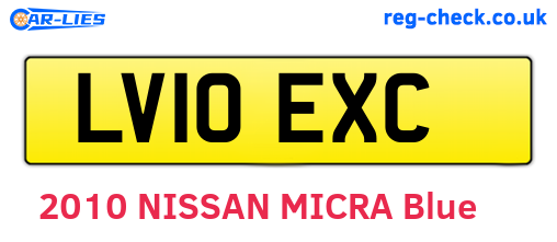 LV10EXC are the vehicle registration plates.