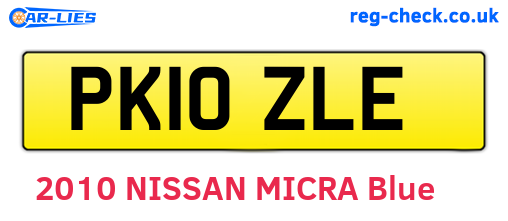 PK10ZLE are the vehicle registration plates.