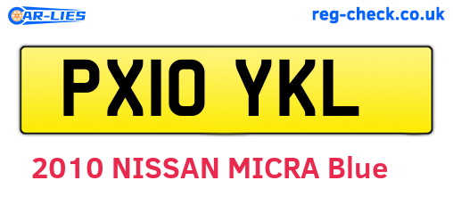PX10YKL are the vehicle registration plates.