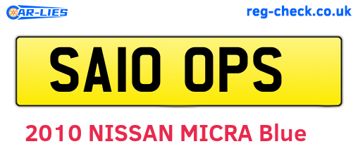 SA10OPS are the vehicle registration plates.