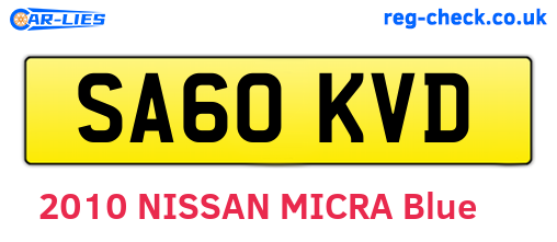 SA60KVD are the vehicle registration plates.