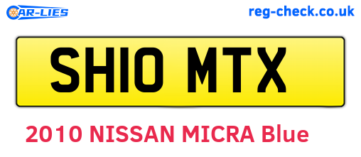 SH10MTX are the vehicle registration plates.