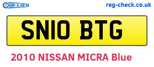SN10BTG are the vehicle registration plates.