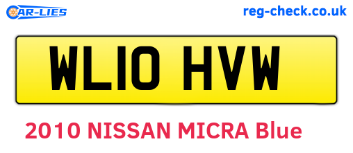 WL10HVW are the vehicle registration plates.