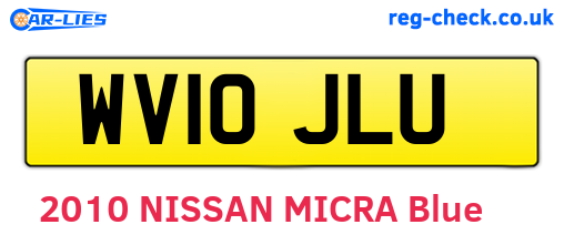 WV10JLU are the vehicle registration plates.