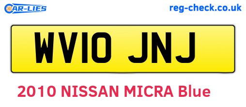 WV10JNJ are the vehicle registration plates.