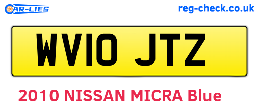 WV10JTZ are the vehicle registration plates.
