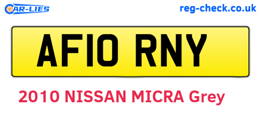 AF10RNY are the vehicle registration plates.