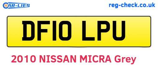 DF10LPU are the vehicle registration plates.