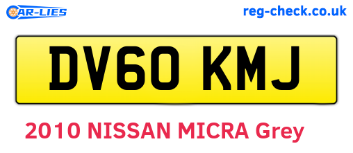 DV60KMJ are the vehicle registration plates.