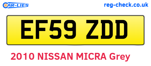 EF59ZDD are the vehicle registration plates.