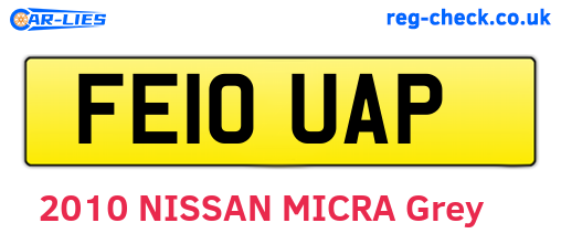 FE10UAP are the vehicle registration plates.