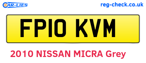 FP10KVM are the vehicle registration plates.
