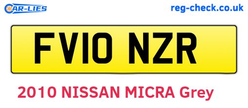 FV10NZR are the vehicle registration plates.