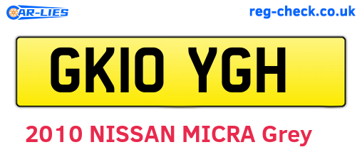 GK10YGH are the vehicle registration plates.
