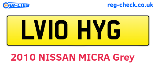 LV10HYG are the vehicle registration plates.