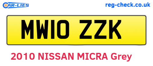 MW10ZZK are the vehicle registration plates.