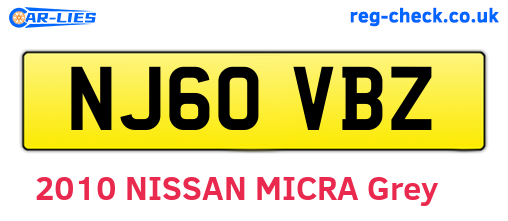 NJ60VBZ are the vehicle registration plates.