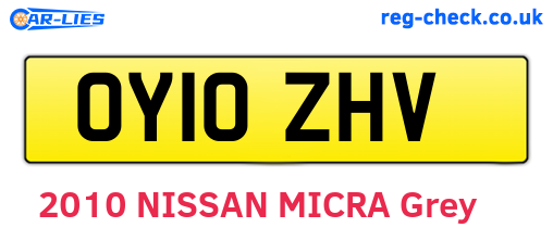 OY10ZHV are the vehicle registration plates.