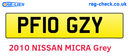 PF10GZY are the vehicle registration plates.