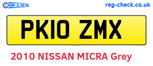 PK10ZMX are the vehicle registration plates.