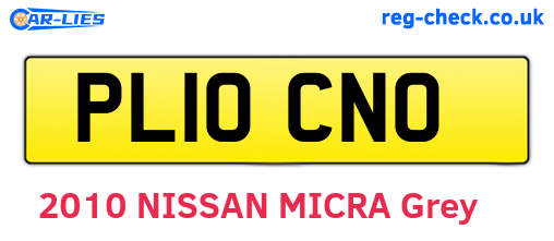 PL10CNO are the vehicle registration plates.
