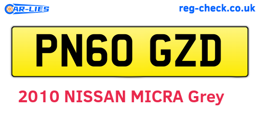 PN60GZD are the vehicle registration plates.