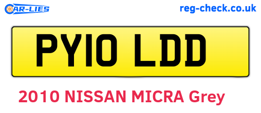 PY10LDD are the vehicle registration plates.