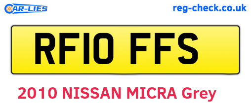 RF10FFS are the vehicle registration plates.