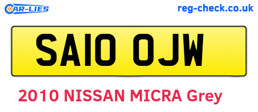 SA10OJW are the vehicle registration plates.